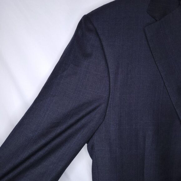 Canali Wool Blazer Mens 42 Black Plaid 2 Button Single Breasted - Picture 3 of 11